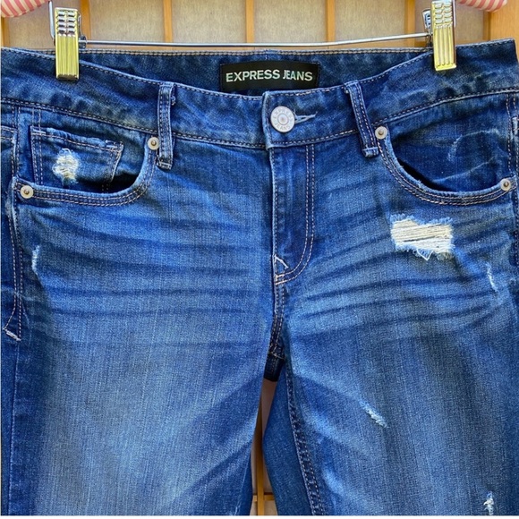 Express Distressed Stella Skinny Low Rise Jean SZ 6S - Picture 9 of 16